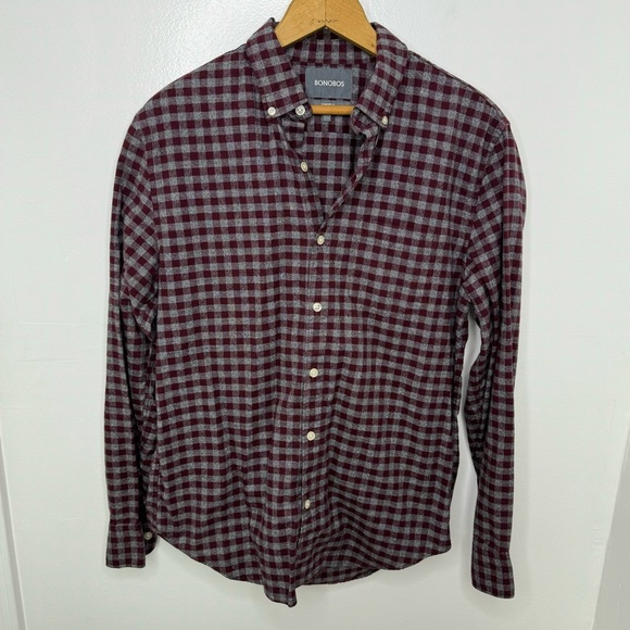 BONOBOS Plaid Long Sleeve Button Down Shirt Size S - Picture 1 of 3